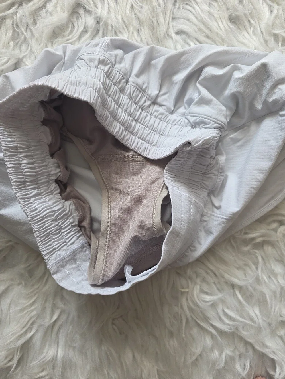 lululemon athletica White Double-Layer Running Shorts